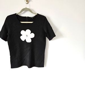 Pink tartan black blouse - large